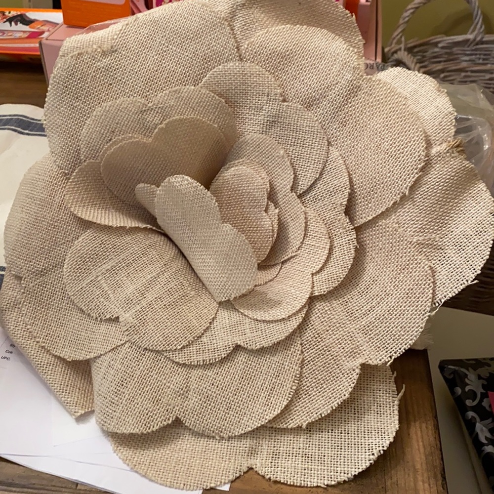 Pottery barn burlap flower